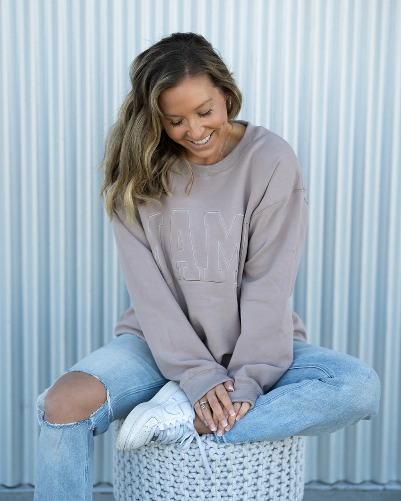 MAMA Drop Shoulder Crew - SIMPLY TAUPE *updated fit*
