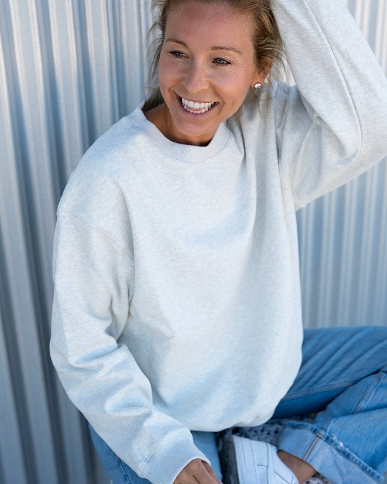 Drop Shoulder Crew - HEATHER GRAY - *updated fit*