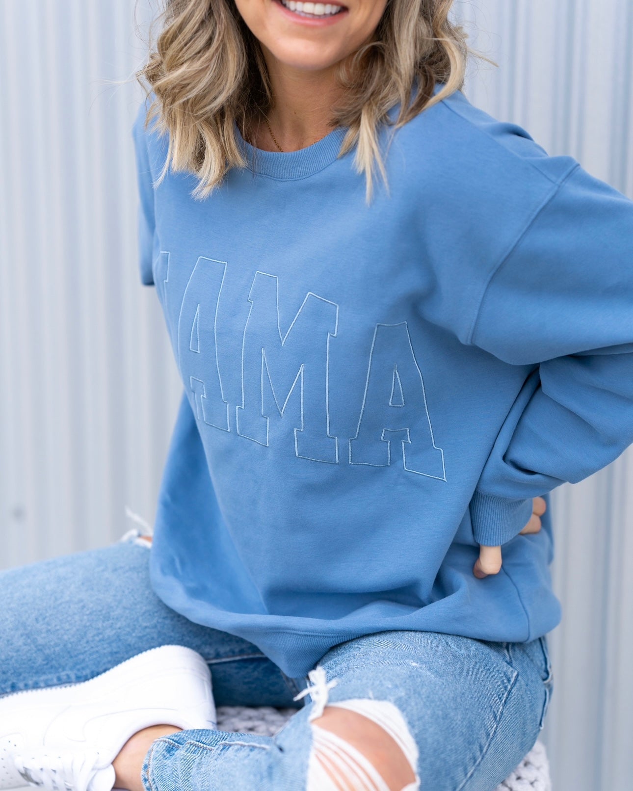 MAMA Drop Shoulder Crew - CAYDEN BLUE *updated fit*