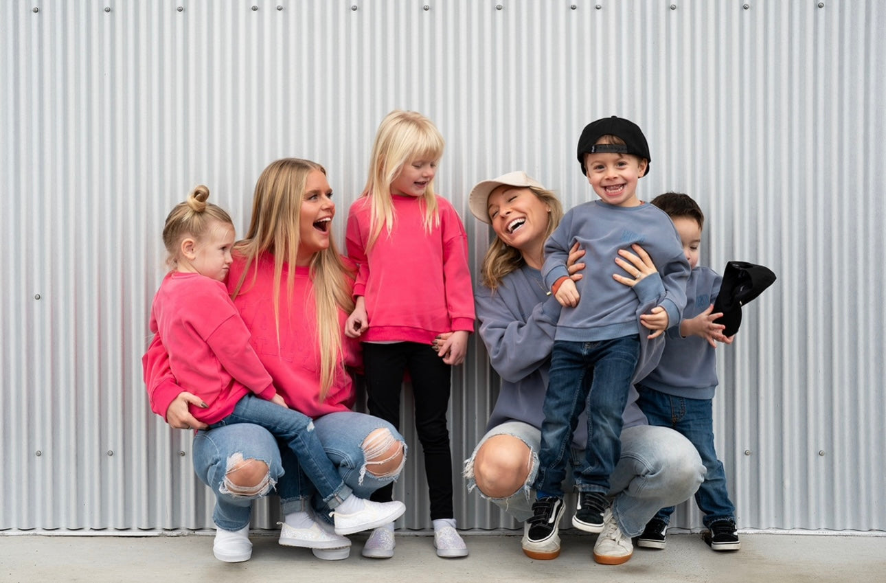 Pocket Placement "MINI" Drop Shoulder Crewneck - WILD STRAWBERRY