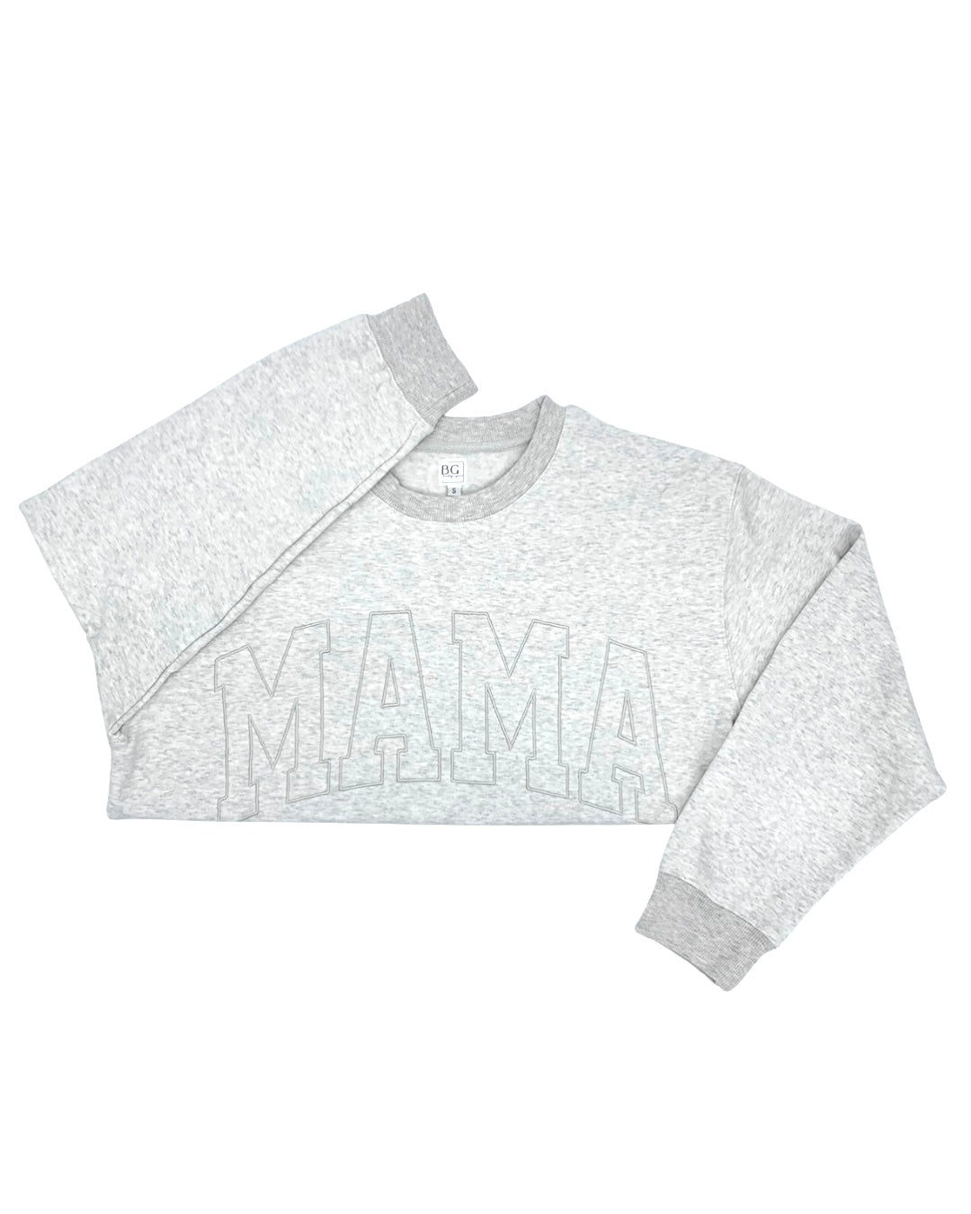MAMA Drop Shoulder Crew - HEATHER GRAY