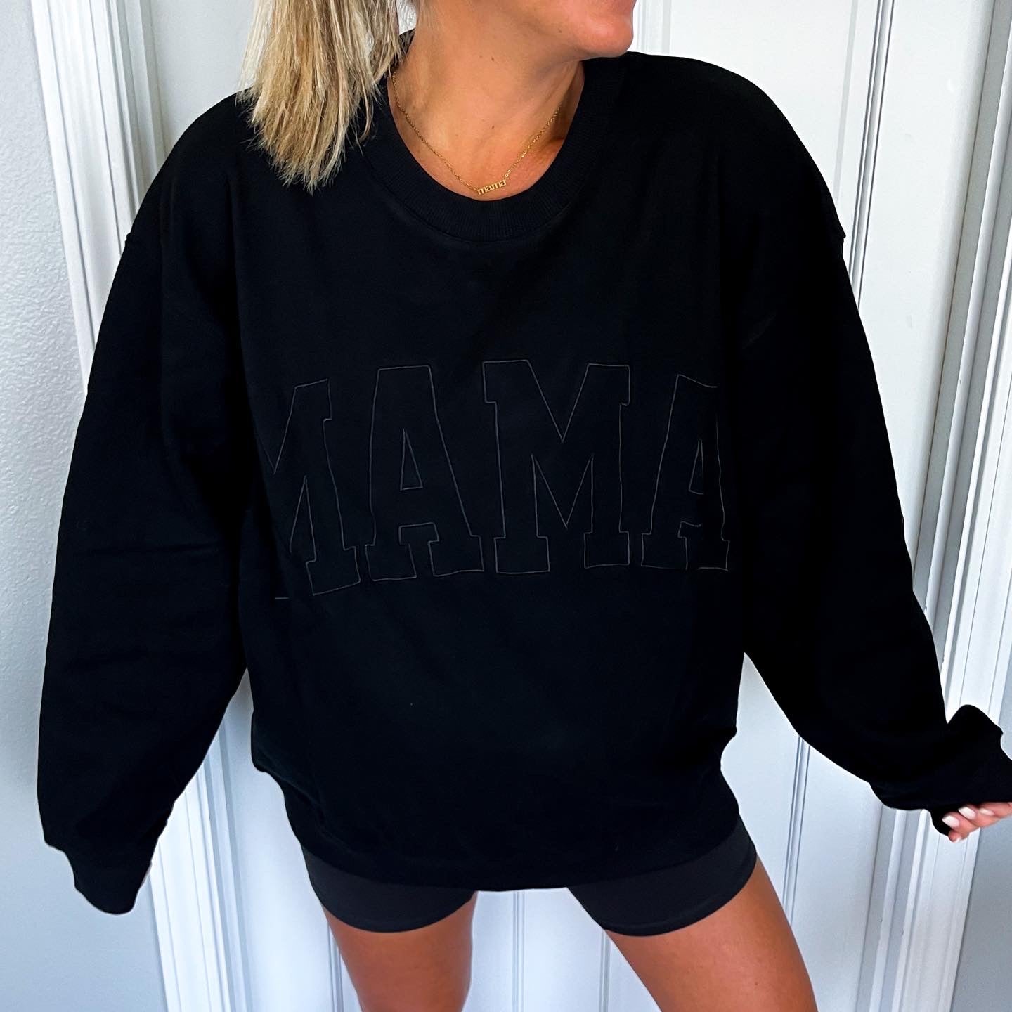 MAMA Drop Shoulder Crew - BLACK - *updated fit*