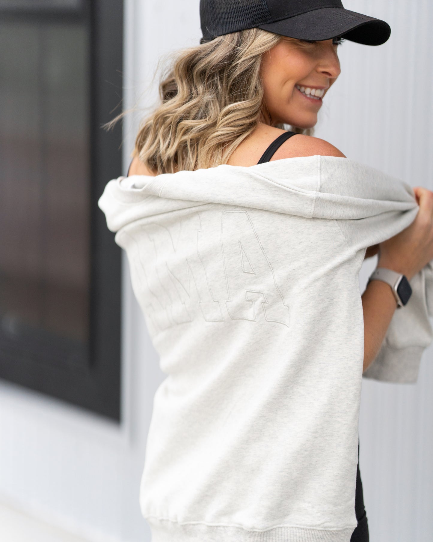 MAMA Drop Shoulder Crew - HEATHER GRAY