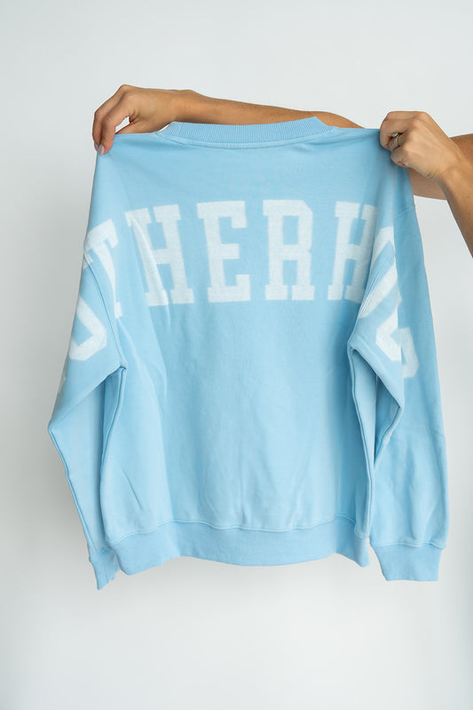 Oversized MOTHERHOOD Crewneck - SKY BLUE