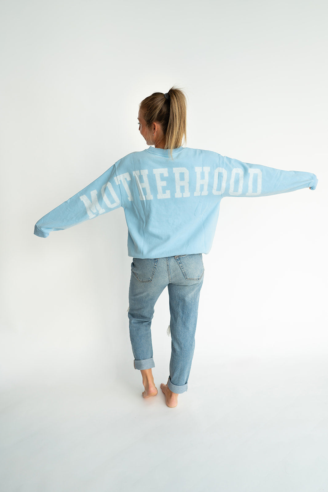 Oversized MOTHERHOOD Crewneck - SKY BLUE