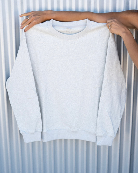 Drop Shoulder Crew - HEATHER GRAY - *updated fit*