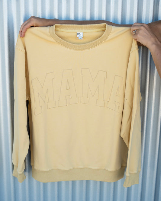 MAMA Drop Shoulder Crewneck - BUTTER YELLOW