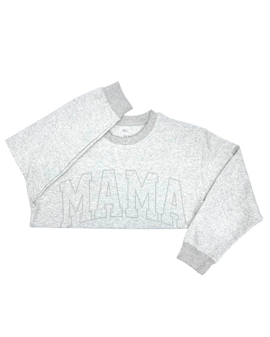 MAMA Drop Shoulder Crew - HEATHER GRAY