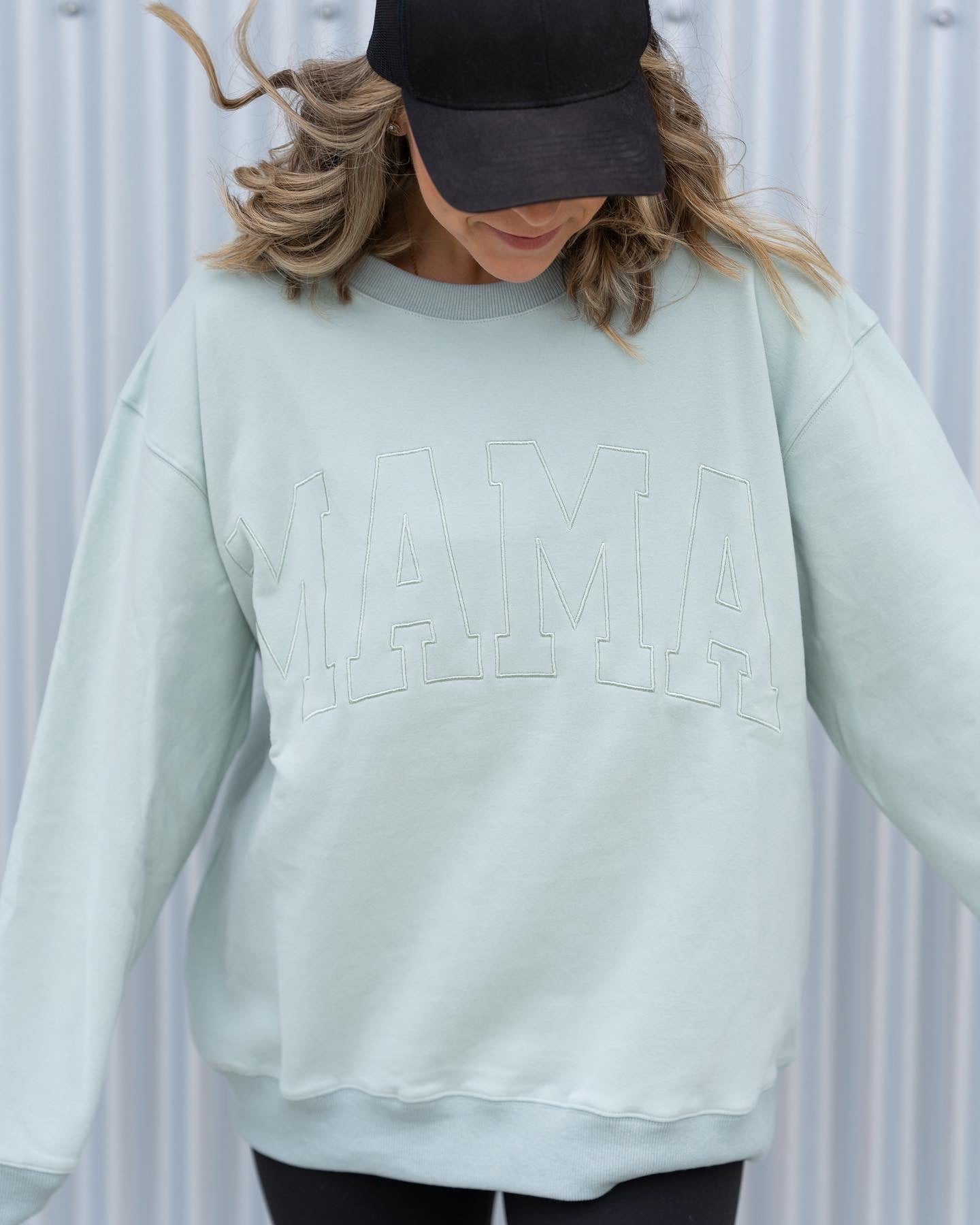 MAMA Drop Shoulder Crew - SEAGLASS